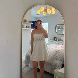 Fortunate One White Scallop Sundress